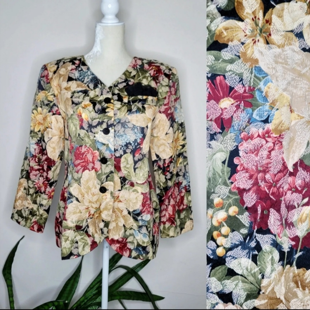 VTG 80s Requirements Floral Blazer